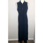 Ny Collection  Maxi Dress Sleeveless Collared Tiered Ruffle Womens Black‎ Photo 0
