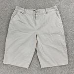 Ralph Lauren Vintage LRL ACTIVE Womens Shorts 6 Khaki Seersucker Bermuda Pinstripe Photo 2