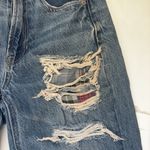 American Eagle  AE Distressed Patches Mom Jeans Women's Size 00 Straight Leg Photo 9