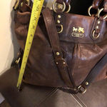 Coach Vintage  Madison Large Brown Leather Satchel Rear Zipper Pocket Bag 12935 Photo 6