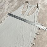 Beyond Yoga  Tank Featherweight Top White Gray Striped Racerback Scoop Neck Open Photo 3