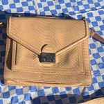 Loeffler Randall  Embossed Python Rider Tan Beige Leather Purse Photo 0