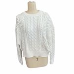 Nili Lotan Rory Chunky Ivory Cable Knit Sweater Large White Photo 1