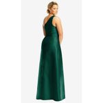 Alfred Sung Draped One-Shoulder Satin Maxi Dress With Pockets Size 6 Photo 10