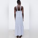 ZARA light blue/ light purple gray cutout summer cotton maxi dress small Photo 3