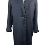 Vince OVERSIZED LONG-LINE CREPE COAT IN NAVY Oversized Size Small Slightly Puff Photo 0