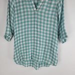 Soft Surroundings Al Fresco Gingham Collar Tunic V-neck Blue Size XS Photo 3