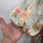 Babydoll Mini Dress‎ Small Blue Floral Satin Photo 3