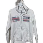 Kentucky Sweatshirt Womens Medium White Hoodie Full Zip Blue Grass state Photo 0