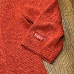 Icelandic Design Cardigan Sweater Womens Large Orange Button Front 3/4 Sleeves Photo 3