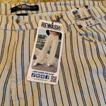 REWASH New NWT Linen  Brand Pants Womens Large Blue White Striped Size 11 L Photo 3