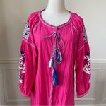 Velzera Fuchsia Hot Pink Embroidered Mumu Caftan Beach Dress 1XL Photo 1