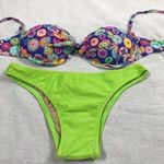 Recco Size Medium brazilian bright floral print bikini New With Tags Green Photo 0