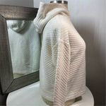 Women's Quilted Knit Hooded sweatshirt Ivory Size Xl Casual Photo 3