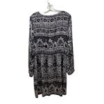 Calypso St. Barth Long Sleeve Silk Dress Black Grey White Size Medium Photo 7