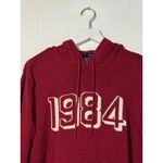 American Rag Sweater Drawstring Hood Red Cotton Size Large Photo 2