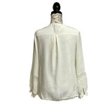 Chico's Chico’s Lace-Trim Crochet Tunic Blouse Women’s 0 (4/6) Semi-Sheer Coastal Preppy Photo 4