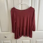 Tiffany & Grey 3/4 sleeve v neck baby doll blouse size XL Pink Photo 5