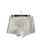 Free People Women's Ivory Denim Distressed Mini Shorts Size 26 Cutoff Festival Photo 1