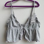 Urban Outfitters NWT  Lettuce Trim Gray Clasp Front Bralette Cami Size Medium Photo 1