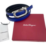 Salvatore Ferragamo Gancio Ellipse Skinny Leather Belt Size 80/32" Photo 0