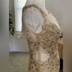 Jovani  Gold Sequined Mermaid Prom Dress Size 4 Princess Shimmering Glam Goddess Photo 6