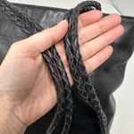 Unbranded Woven Strap Leather‎ Shoulder Tote Bag Black Photo 7