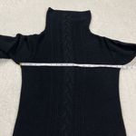 CHAPS  Cable Knit Tunic Sweater Womens Size M Black Pullover Turtleneck‎ Neutral Photo 6