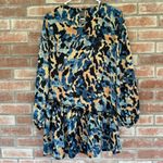 Never Fully Dressed Drop Waist RiRi Printed Dress Women’s 4 Blue Long Sleeves Photo 7