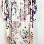 Umgee  Floral Kimono | Fringe Crochet Bottom | Size Med/Lg | Beautiful Boho Photo 0