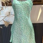 secret treasures Y2K Style Green Floral Slip Dress With Lace Up Back ~ Size Medium 💚🍄 Photo 0