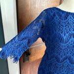 Low Back, Above The Knee Detailed Dress Blue Size L Photo 2