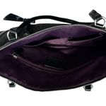 Coach Vintage Jacquard Logo Black Shoulder Bag Purse Purple Interior Authentic Photo 4