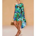 Cult Gaia  Malia Floral One Shoulder Mini Dress Botanical Aqua Size XS Photo 9