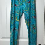 LuLaRoe EUC women’s blue colored print tummy control soft stretch leggings Photo 0