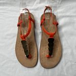 Vionic Womens Miami Orange Thong T-Strap Sandals Size 6.5 Gold Accent Photo 3