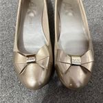 Anne Klein  Sport Metallic Gold Flats with Bows Photo 5