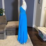 Women’s Blue Prom Party Dress Full Length with Leg Slit 4 **READ DESCRIPTION Photo 2