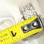 Monet Extra Wide Round Clip On Earrings‎ Silver Tone Chain Link Hoops Thick Photo 5