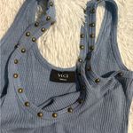 VICI  by POL Blue Ribbed Studded Tank Top Photo 4