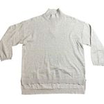 Tahari  Flannel Sweater Women's Plus Size 1X Gray Mock Neck Zipper Back Rayon NEW Photo 0