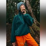 Free People Ready Rib Fleece Size Medium Pine Needle Green Photo 1