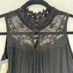 Japna Black High Neckline Sheer Lace Mesh Yoke Halter Top by  Whimsigoth Romantic Photo 4