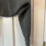 Echo Gray Chunky Knit Open Front Bolero Shrug with Long Sleeves Photo 8