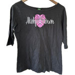 Aloha Grown Hawaii Women's 100% Cotton Faded Black 3/4 Sleeve Local Top M Size M Photo 0