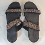 Skechers Womens Sparkle Bumblers Sandals 8 Black Bright Start Luxe Foam Slides Photo 13