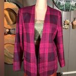 Vintage Plaid Pink & Violet Wool Blend Blazer Size 12 Photo 7