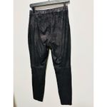 Free People  Black Faux Suede Fitted High Waisted Straight Legging size Small Photo 2