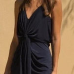 MISA Los Angeles  Domino Tie Front Mini‎ Dress Midnight Blue Navy Photo 0