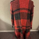 Joseph A Red and Black plaid lumberjack long sweater woman’s size L Size L Photo 4